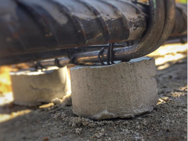 การวางลูกปูนหนุนเหล็ก