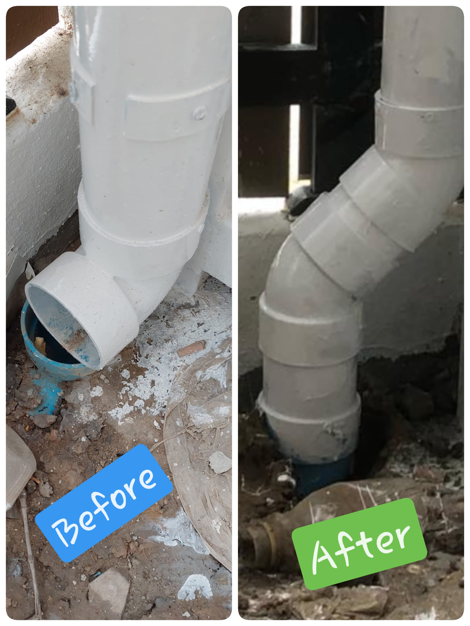 ไอเดียแก้-ท่อน้ำทิ้งกับ-floor-drain-ไม่ตรงกัน-ก่อนทำ-หลังทำ