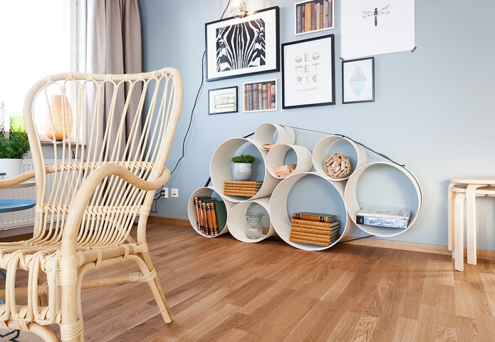 อพาร์ทเม้นท์สีพาสเทล สแกนดิเนเวียนสไตล์-ชั้นวาง